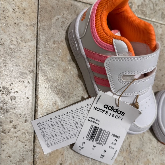 adidas White and Orange Sneakers with Velcro Straps - Picture 4 of 5